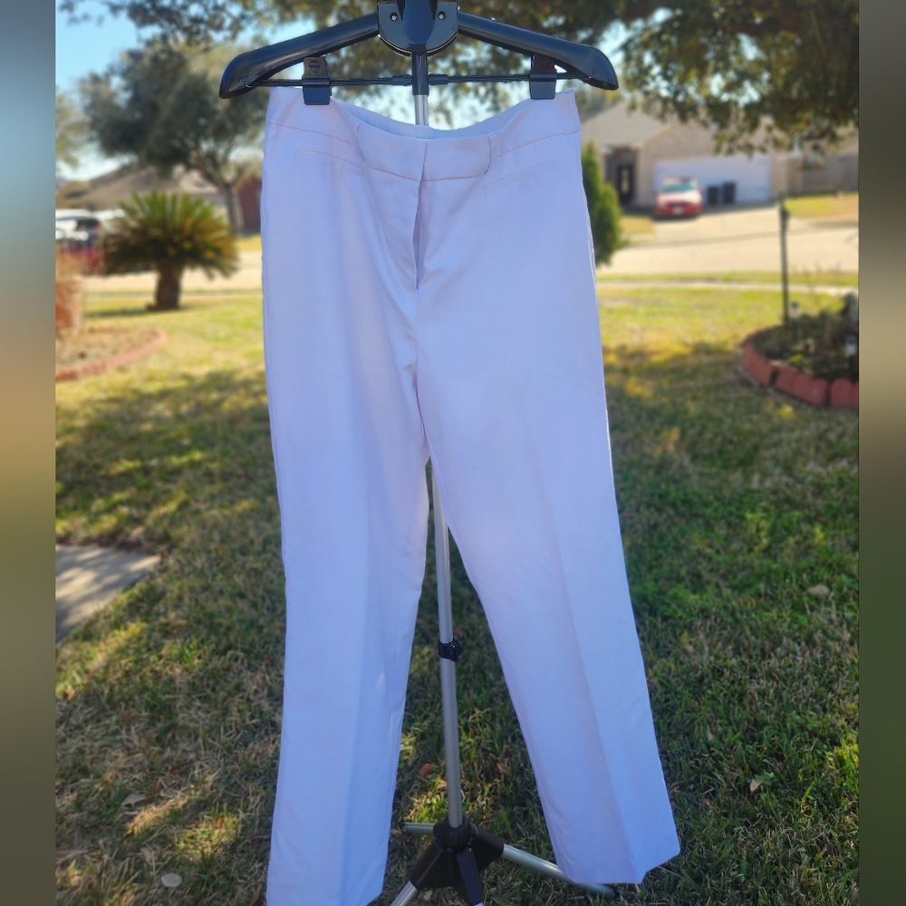 Dressbarn Women's Elegant White Straight Leg Pants